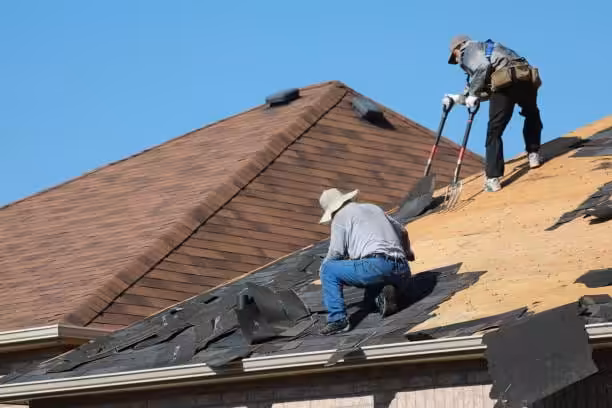 Tearing off as part of re-roofing process