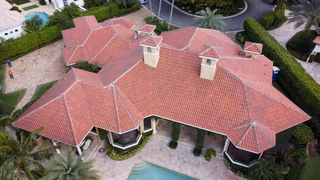 Tile roofs on display