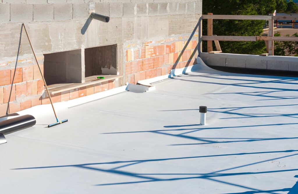 Water pool prevention for rainy season flat roof preparation.